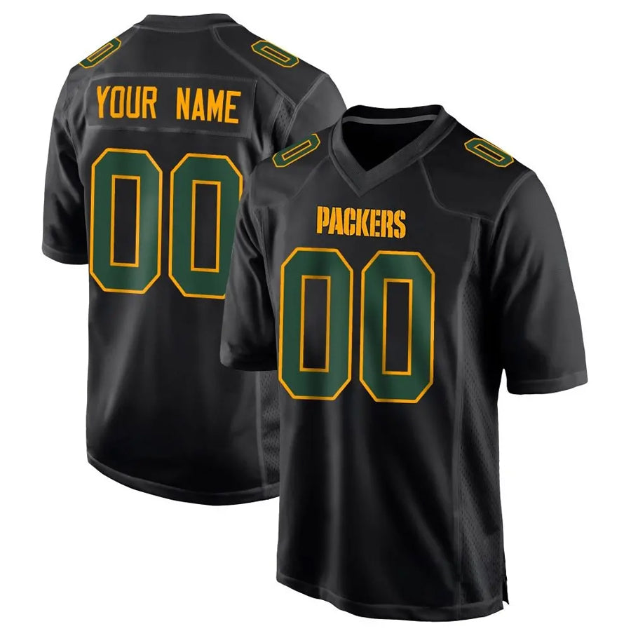 Kooe Custom GB.Packers Black Fashion Game Stitched Jerseys
