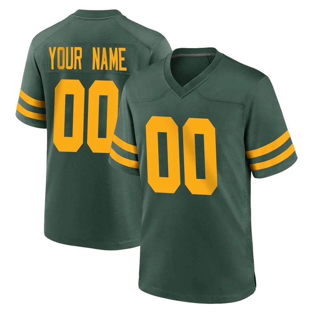 Kooe Custom GB.Packers Green Alternate Home Game Any Name & Numbers Stitched Jerseys
