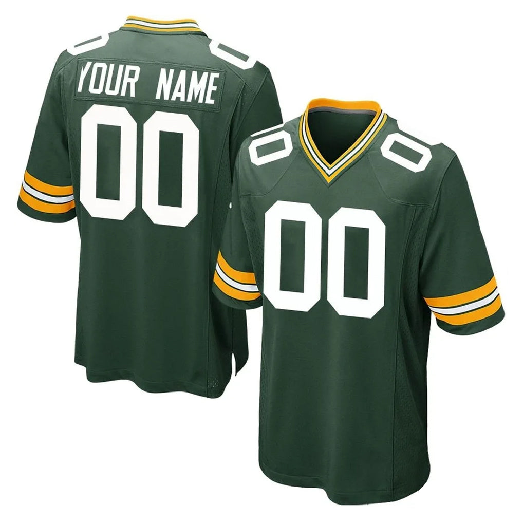 Kooe Custom GB.Packers Green Home Game Any Name & Numbers Stitched Jerseys
