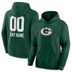 Kooe Custom GB.Packers Green Logo Pullover Hoodies Limited Game Any Name & Numbers Stitched Jerseys