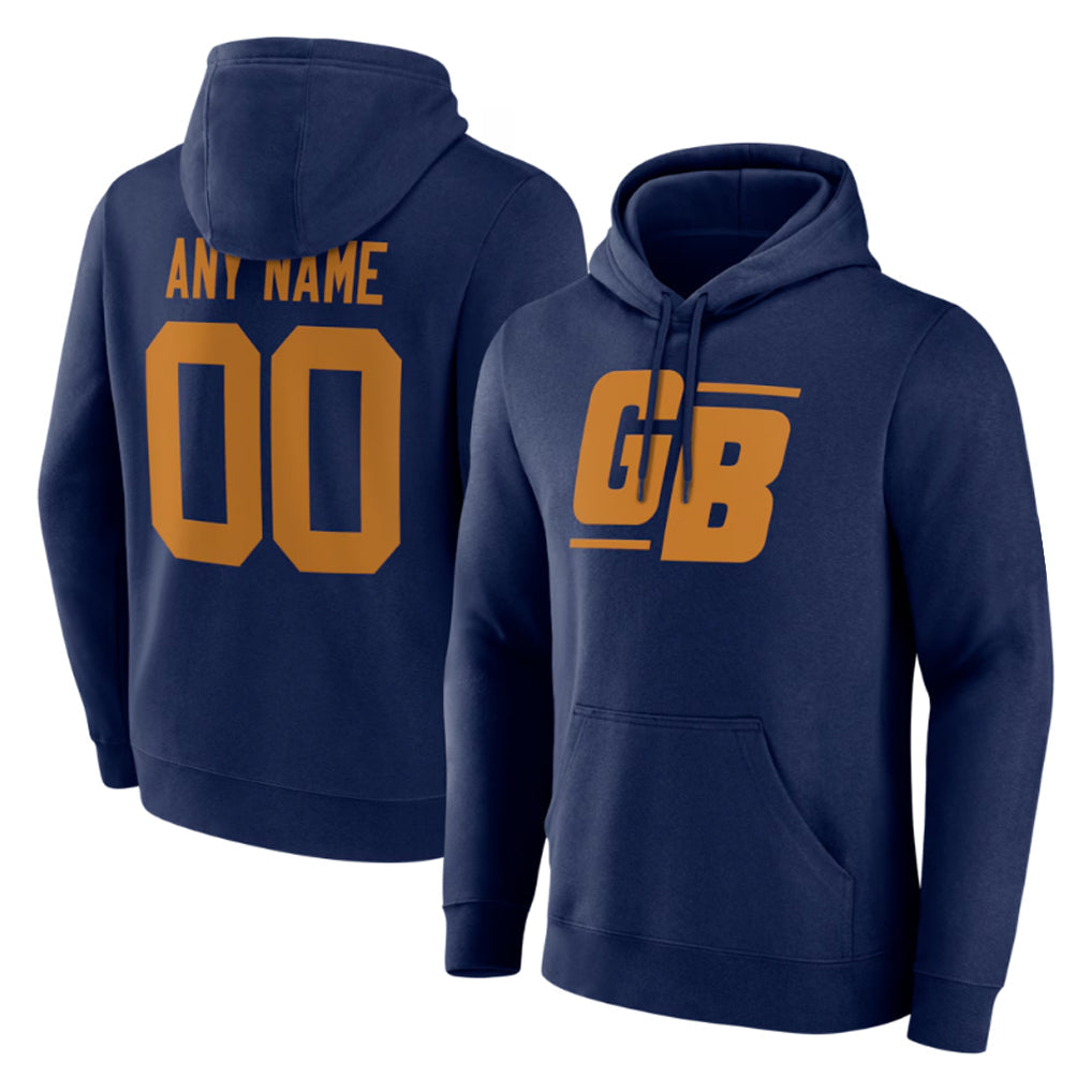 Kooe Custom GB.Packers Navy The 1923 Classic Pullover Hoodies Limited Game Any Name & Numbers Stitched Jerseys