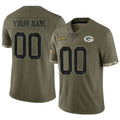 Kooe Custom GB.Packers Salute To Service Olive Stitched Jerseys