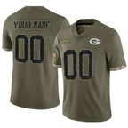 Kooe Custom GB.Packers Salute To Service Olive Stitched Jerseys