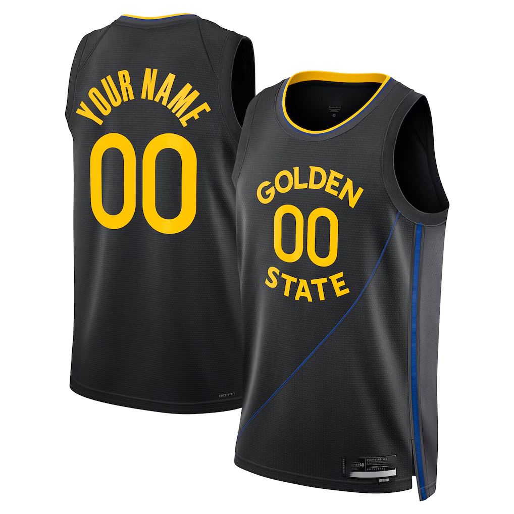 Kooe Custom G.State Warriors Black 2024-25 Swingman Jerseys - Statement Edition