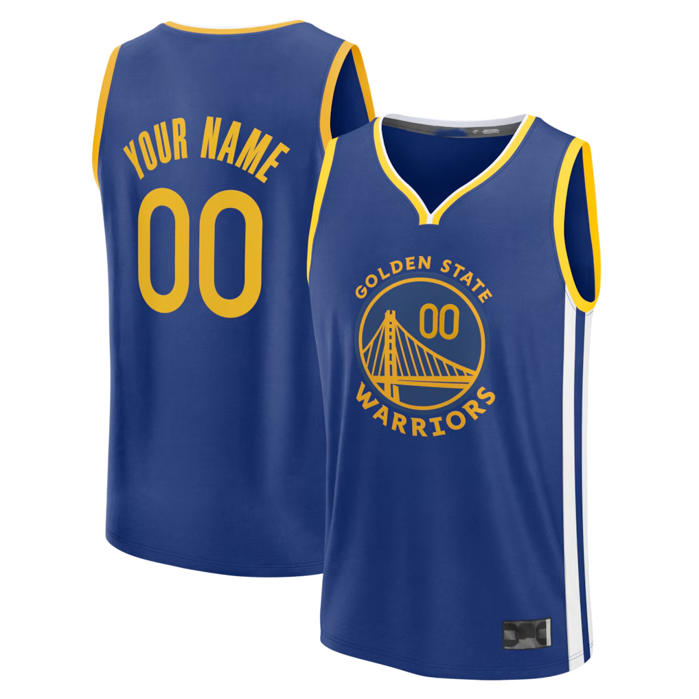 Kooe Custom G.State Warriors Royal Fast Break Jerseys - Icon Edition