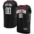 Kooe Custom H.Rockets Black Fast Break Replica Stitched Jerseys-Statement Edition