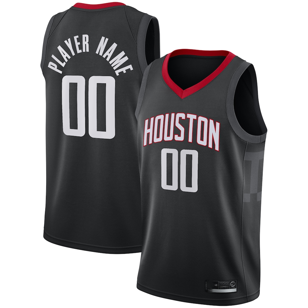Kooe Custom H.Rockets Black Swingman Stitched Jerseys - Statement Edition