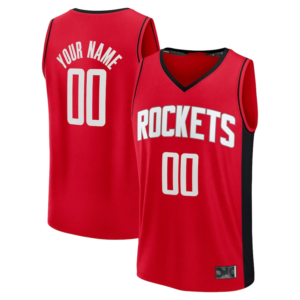 Kooe Custom H.Rockets Red Fast Break Stitched Jerseys-Icon Edition