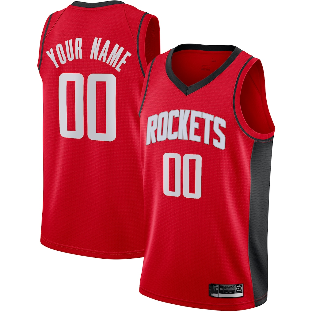 Kooe Custom H.Rockets Red Swingman Stitched Jerseys-Icon Edition