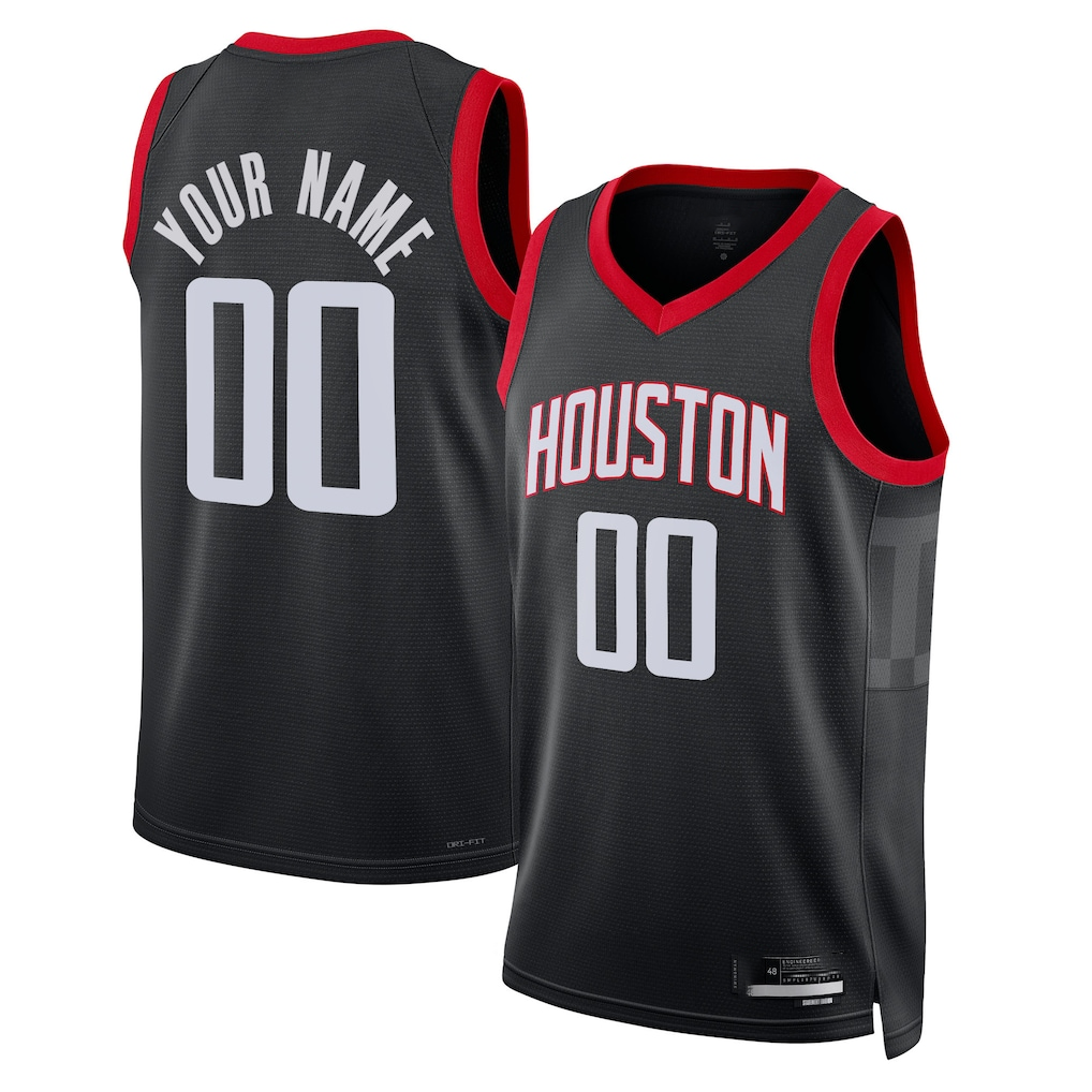 Kooe Custom H.Rockets Black Swingman Stitched Jerseys-Association Edition