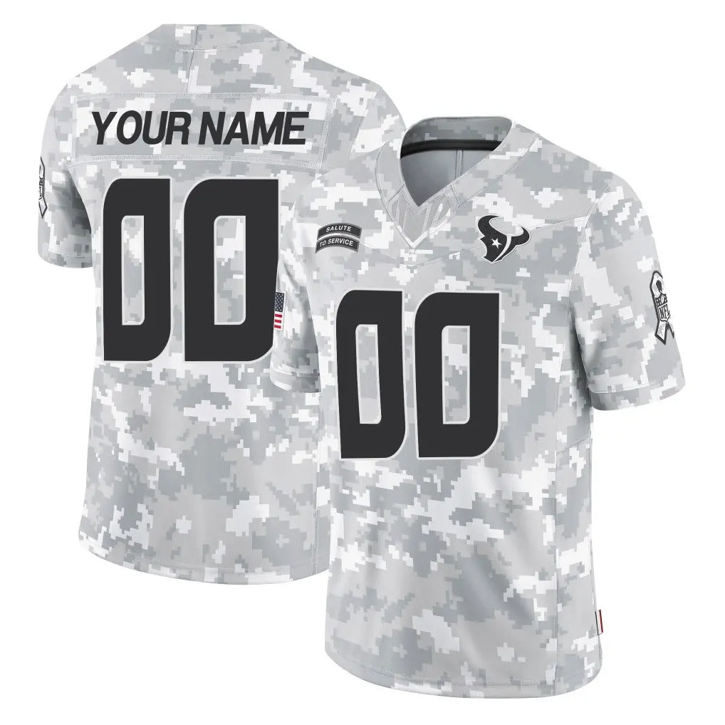 Kooe Custom H.Texans Arctic Camo Salute To Service Limited Game Any Name & Numbers Stitched Jerseys