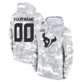 Kooe Custom H.Texans Arctic Camo Salute to Service Hoodies Any Name & Numbers Stitched Jerseys