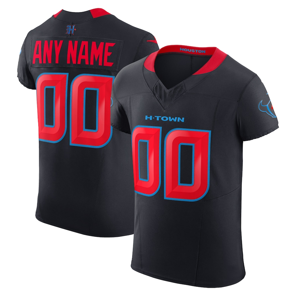 Kooe Custom H.Texans Navy Alternate Vapor F.U.S.E. Elite Stitched Jerseys