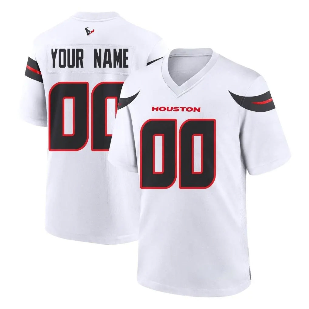 Kooe Custom H.Texans White Home Game Any Name & Numbers Stitched Jerseys