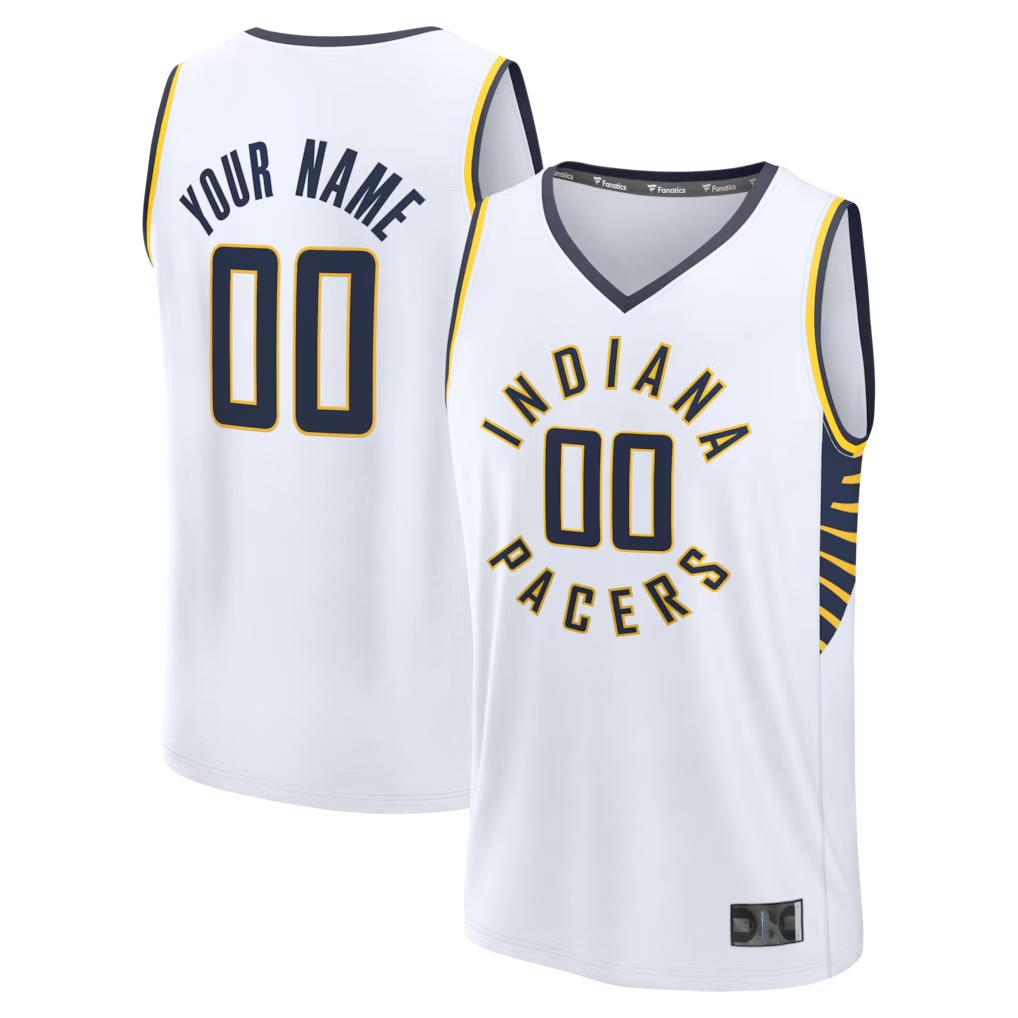 Kooe Custom I.Pacers  White Fast Break Jerseys - Icon Edition