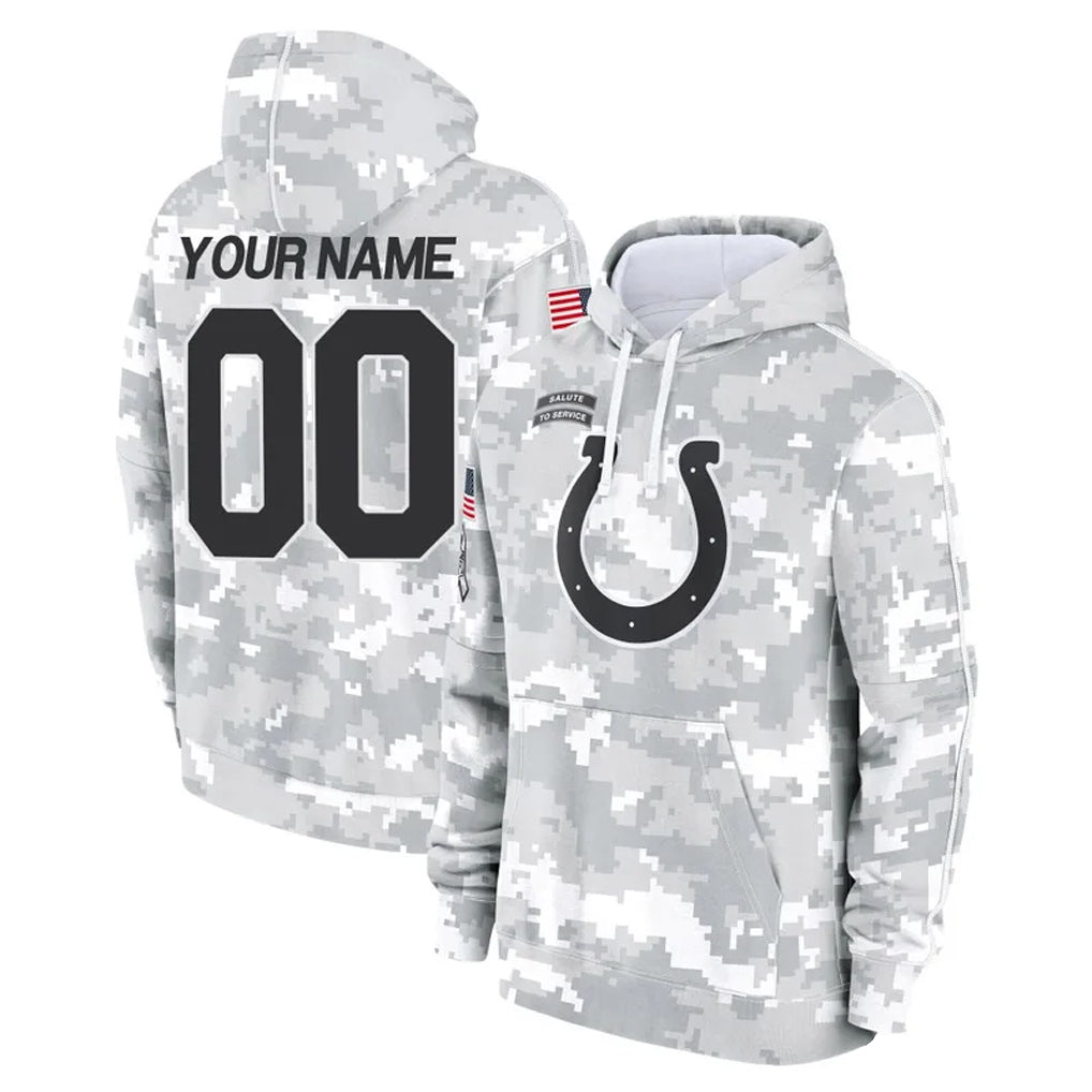 Kooe Custom IN.Colts Arctic Camo Salute to Service Hoodies Limited Game Any Name & Numbers Stitched Jerseys