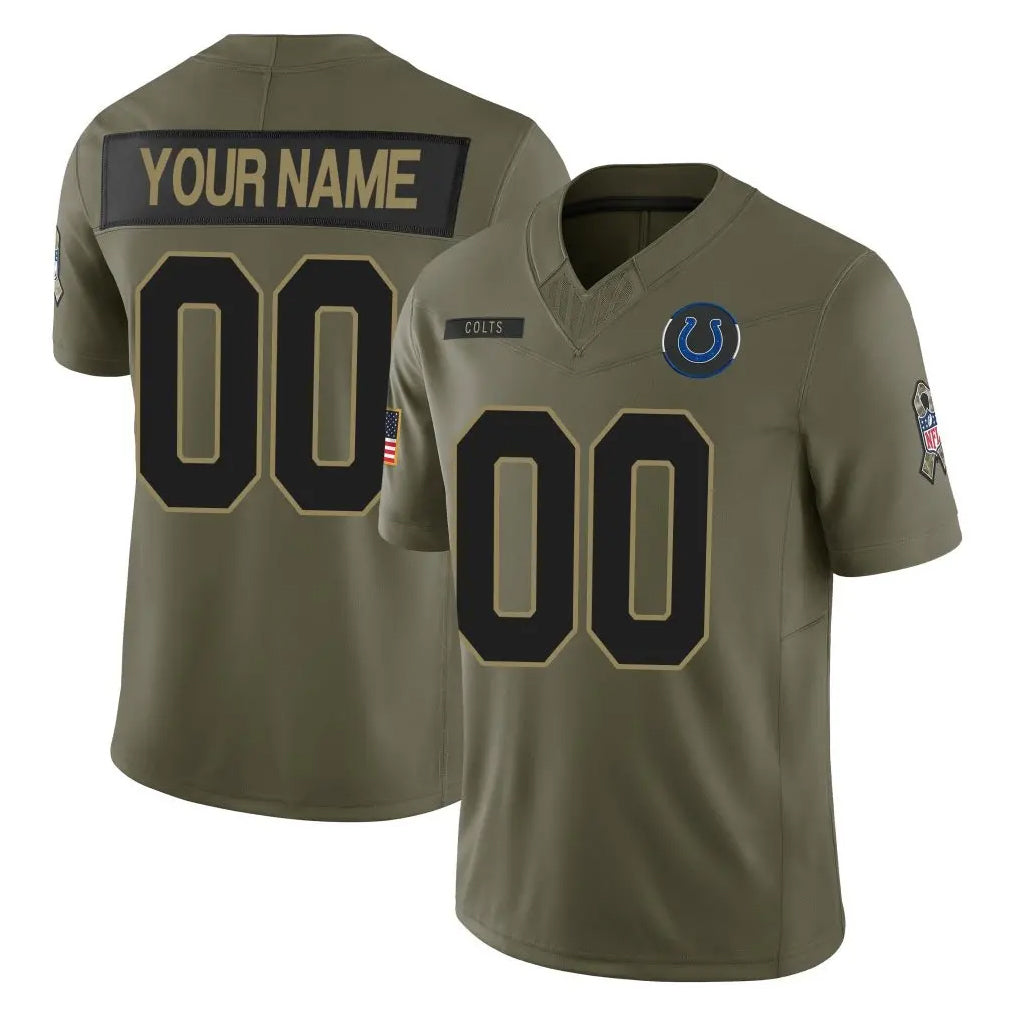 Kooe Custom IN.Colts Olive 2025 Salute To Service Limited Game Any Name & Numbers Stitched Jerseys