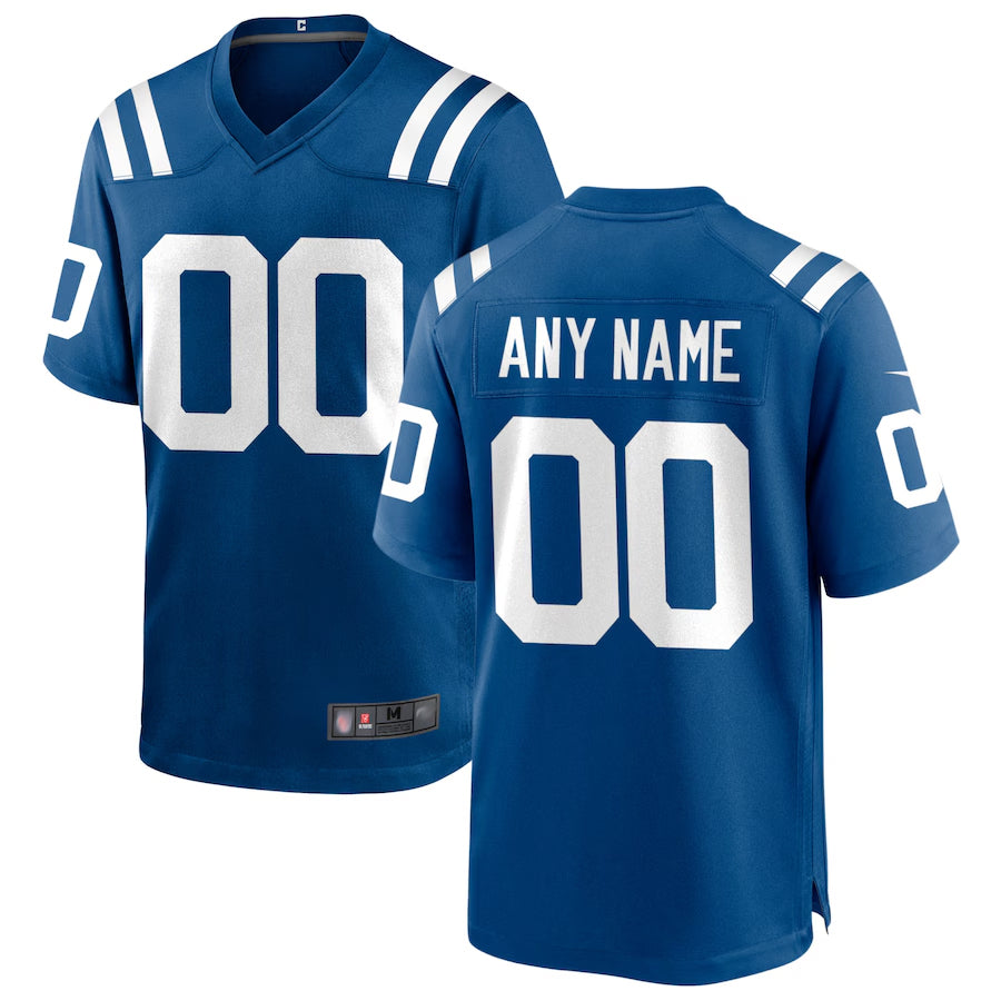 Kooe Custom IN.Colts Royal Replica Home Game Stitched Jerseys