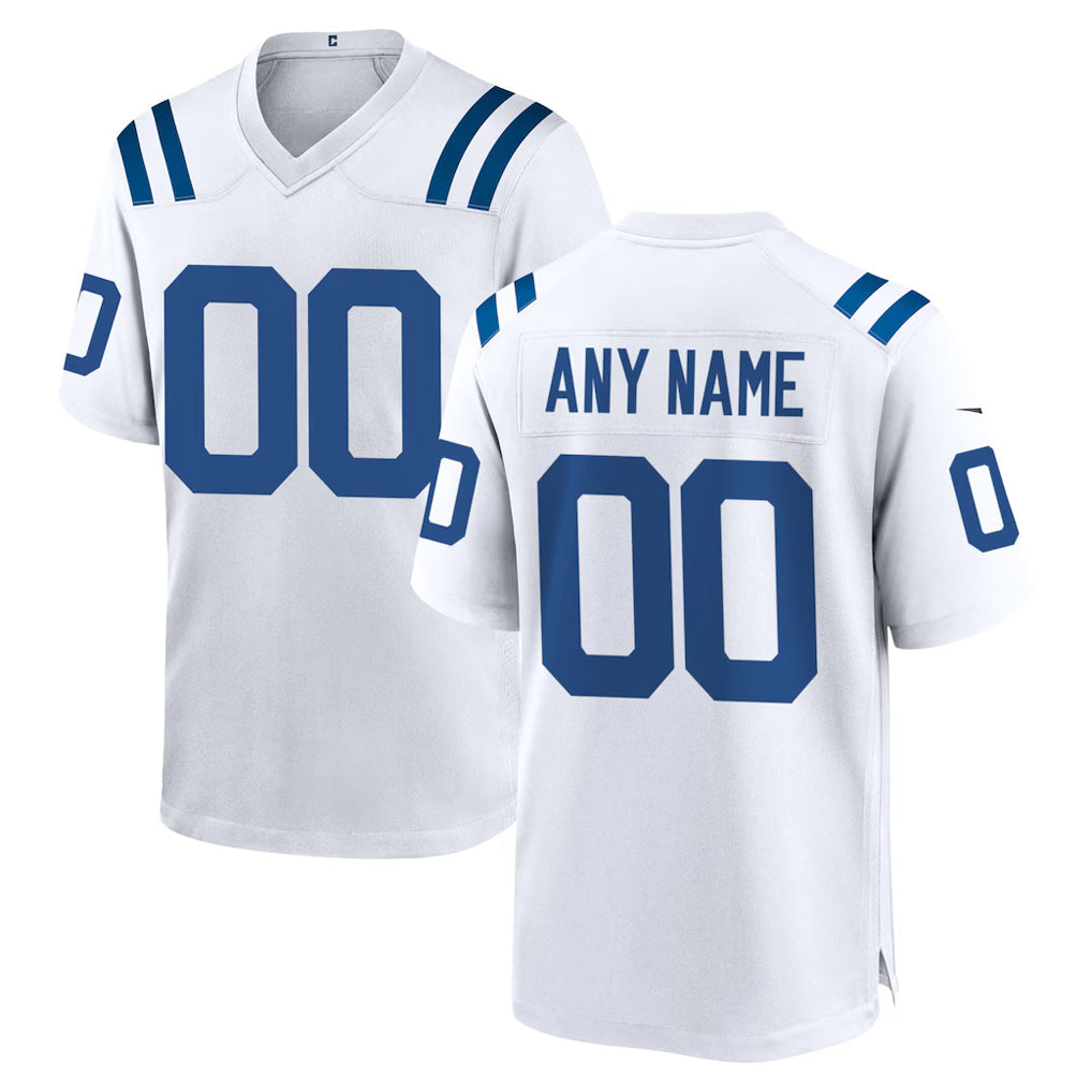 Kooe Custom IN.Colts White Home Game Any Name & Numbers Stitched Jerseys