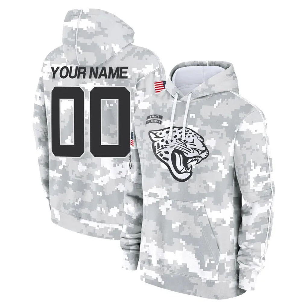Kooe Custom J.Jaguars Arctic Camo Salute to Service Hoodies Limited Game Any Name & Numbers Stitched Jerseys