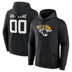Kooe Custom J.Jaguars Black Pullover Hoodie Game Stitched Jerseys