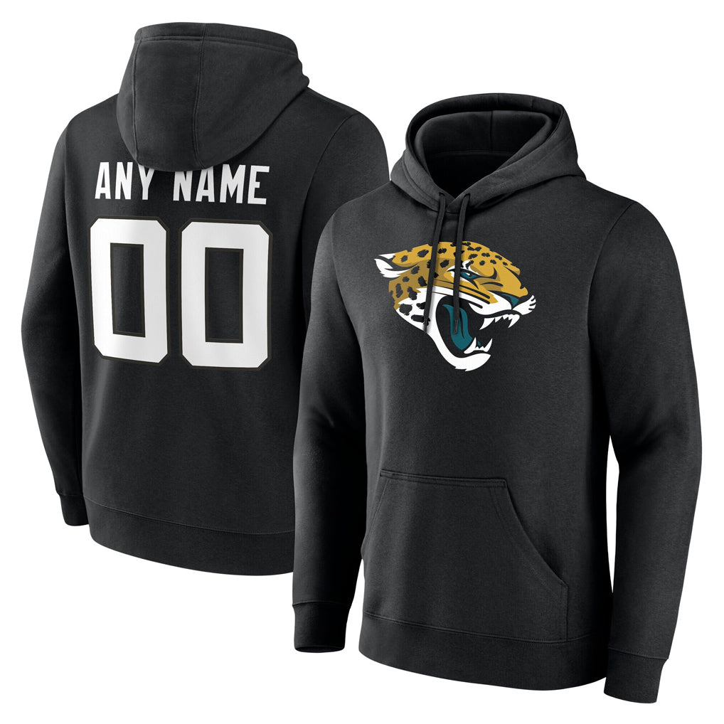 Kooe Custom J.Jaguars Black Pullover Hoodies Limited Any Name & Numbers Stitched Jerseys