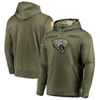 Kooe Custom J.Jaguars Olive Salute to Service Pullover Hoodie Game Stitched Jerseys