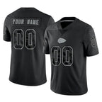 Kooe Custom KC.Chiefs Black Limited Reflective Game Any Name & Numbers Stitched Jerseys