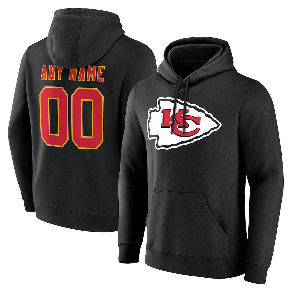 Kooe Custom KC.Chiefs Gray LoGo Pullover Hoodies Limited Any Name & Numbers Stitched Jerseys
