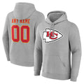 Kooe Custom KC.Chiefs Gray Pullover Hoodies Limited Any Name & Numbers Stitched Jerseys