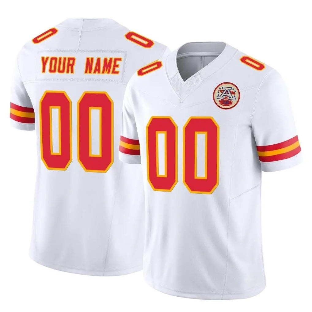Kooe Custom KC.Chiefs White Limited Vapor F.U.S.E. Home Game Any Name & Numbers Stitched Jerseys