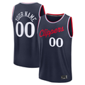 Kooe Custom L.Clippers Navy Fast Break Stitched Jerseys- Icon Edition