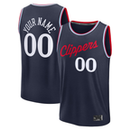 Kooe Custom L.Clippers Navy Fast Break Stitched Jerseys- Icon Edition