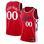 Kooe Custom L.Clippers Red 2024-2025 Swingman Stitched Jerseys - Statement Edition