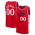 Kooe Custom L.Clippers Red Fast Break Stitched Jerseys- Statement Edition