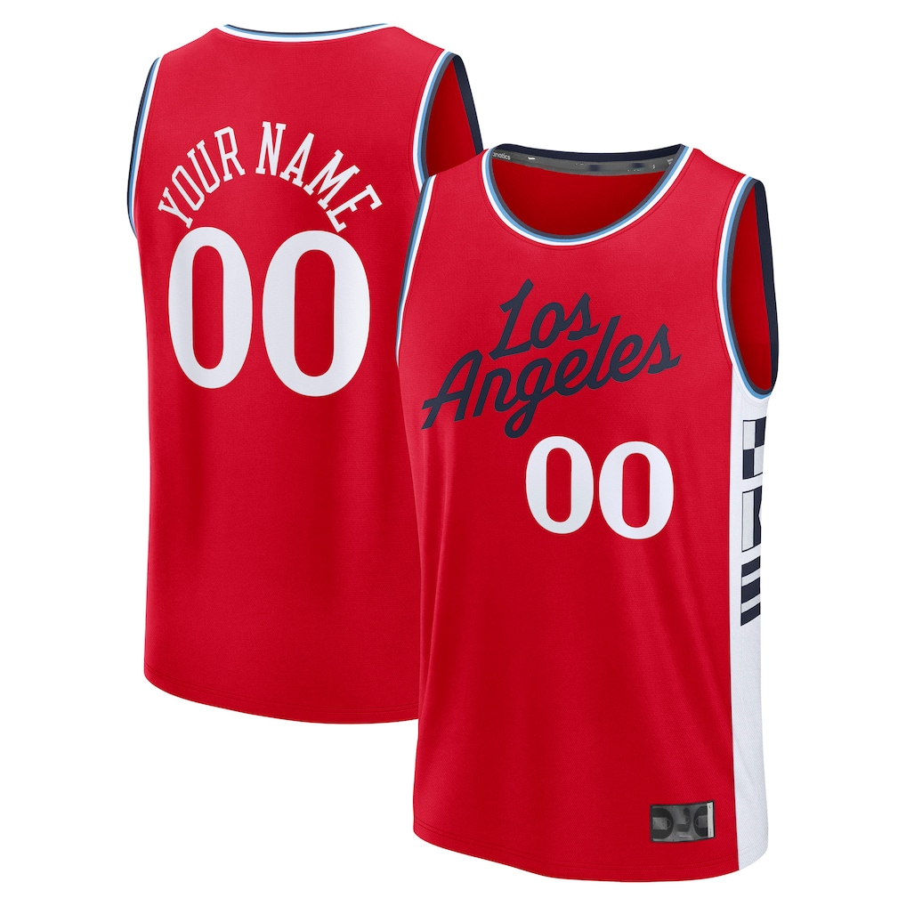 Kooe Custom L.Clippers Red Fast Break Stitched Jerseys- Statement Edition