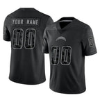 Kooe Custom LA.Chargers Black Reflective Limited Game Any Name & Numbers Stitched Jerseys