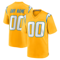 Kooe Custom LA.Chargers Gold Alternate Charger Power Game Stitched Jerseys