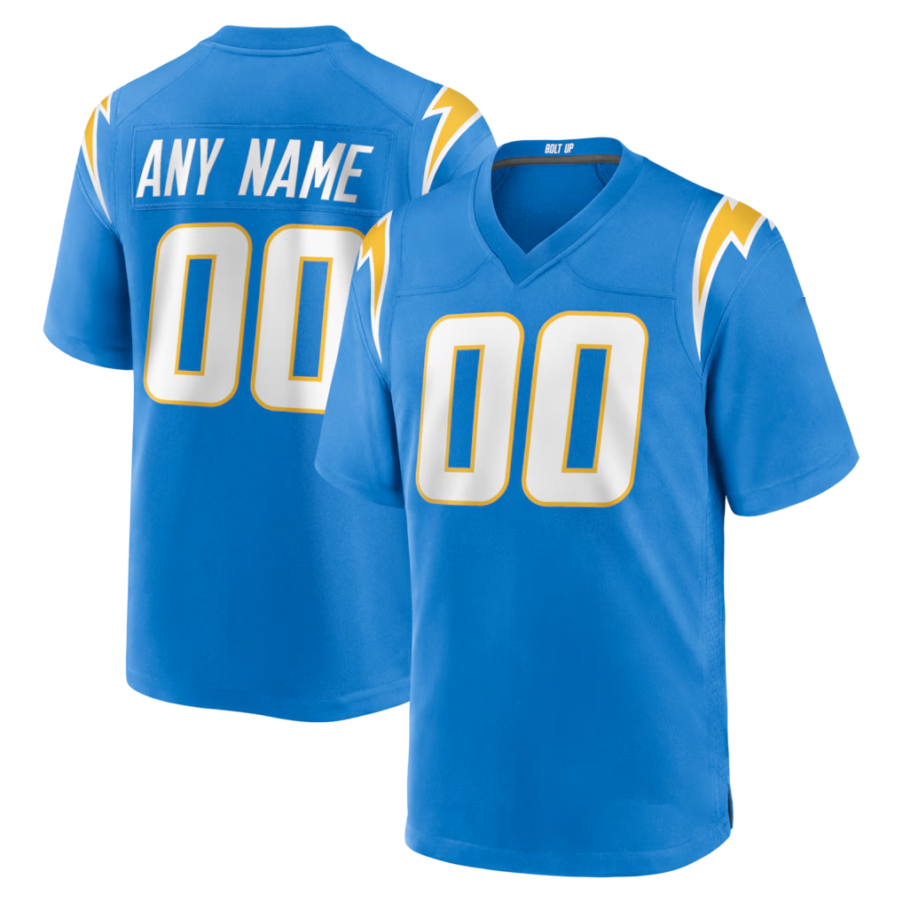 Kooe Custom LA.Chargers Los Angeles Chargers Powder Blue Stitched Jerseys