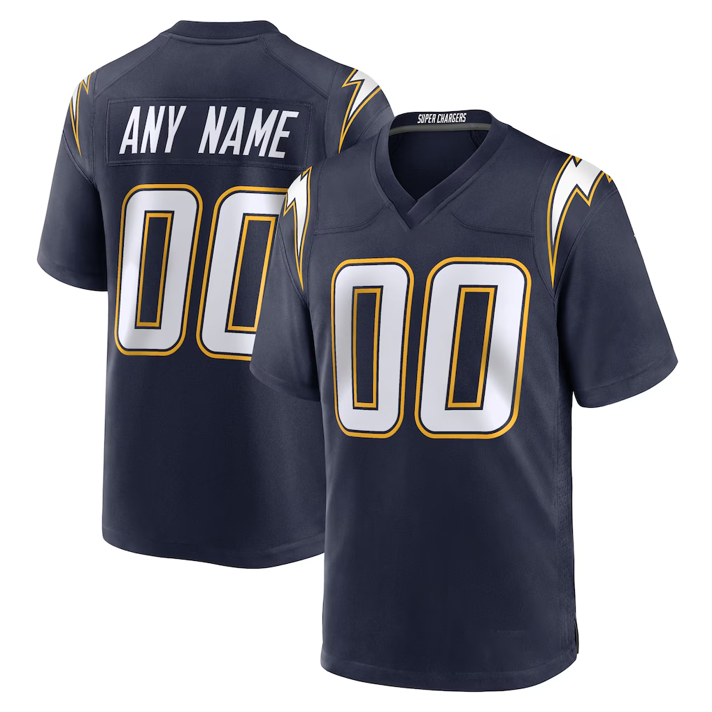 Kooe Custom LA.Chargers Navy Alternate Super Chargers Game Stitched Jerseys