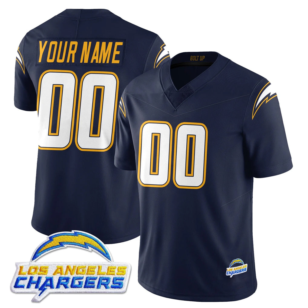 Kooe Custom LA.Chargers Navy Elite Limited Home Game Any Name & Numbers Stitched Jerseys