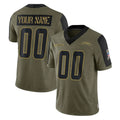 Kooe Custom LA.Chargers Olive Salute To Service Limited Game Any Name & Numbers Stitched Jerseys