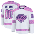 Kooe Custom LA.Kings White 2024 Hockey Fights Cancer Practice Jerseys