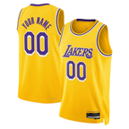 Kooe Custom LA.Lakers Gold Swingman Stitched Jerseys - Icon Edition