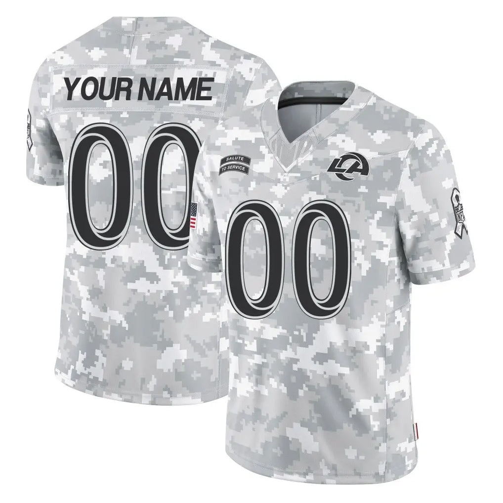 Kooe Custom LA.Rams Arctic Camo Salute To Service Limited Game Any Name & Numbers Stitched Jerseys