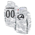 Kooe Custom LA.Rams Arctic Camo Salute to Service Hoodies Limited Game Any Name & Numbers Stitched Jerseys