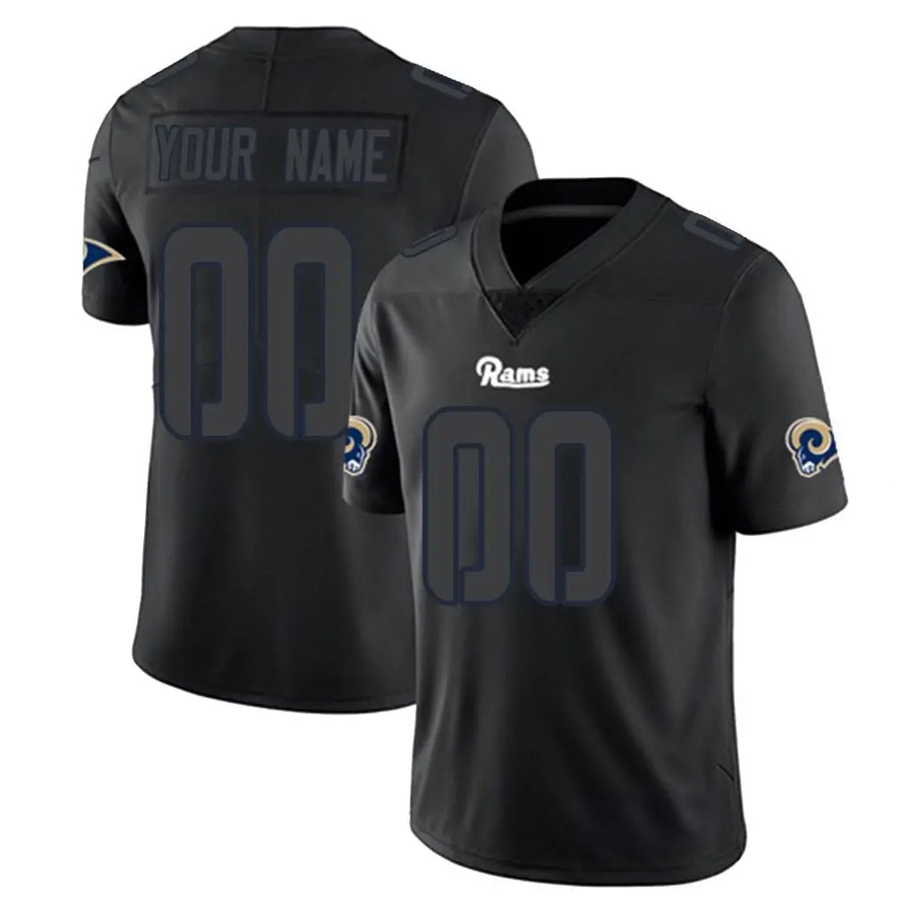 Kooe Custom LA.Rams Black Impact Limited Home Game Any Name & Numbers Stitched Jerseys