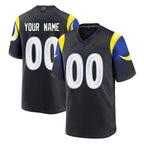 Kooe Custom LA.Rams Black Midnight Rivalries Collection Home Game Any Name & Numbers Stitched Jerseys