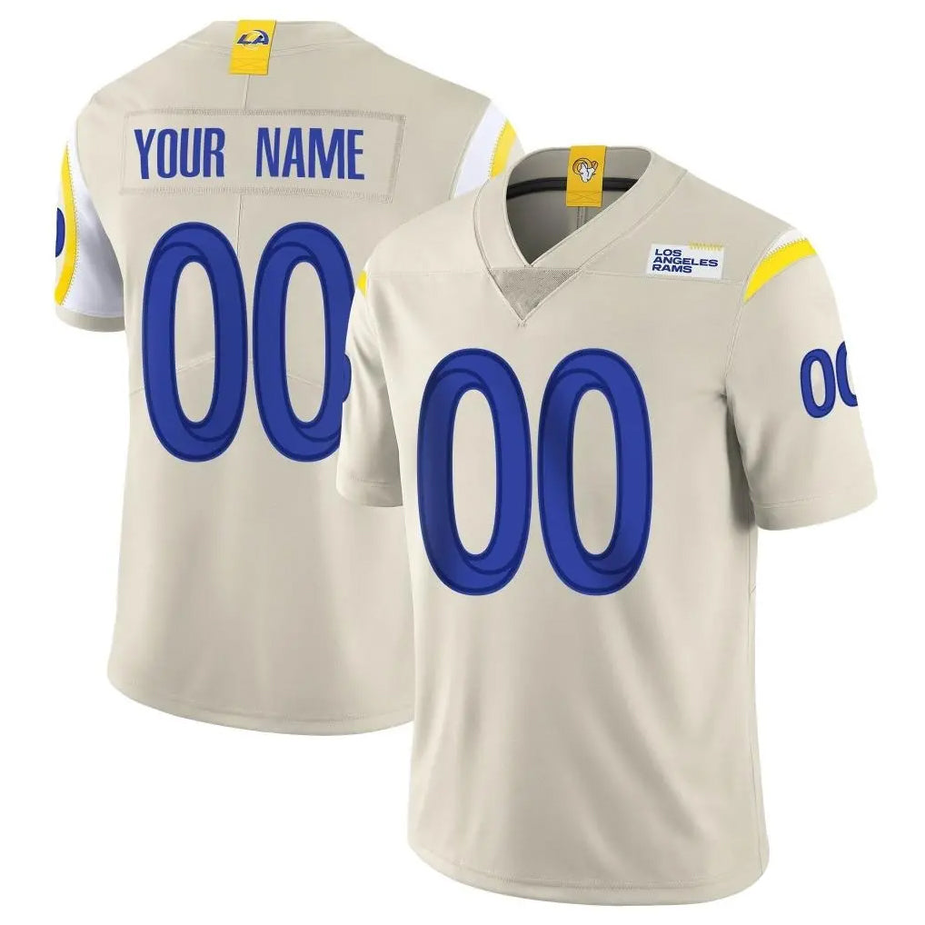 Kooe Custom LA.Rams Bone Limited Vapor Home Game Any Name & Numbers Stitched Jerseys