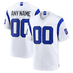 Kooe Custom LA.Rams Fearsome White Home Game Any Name & Numbers Stitched Jerseys